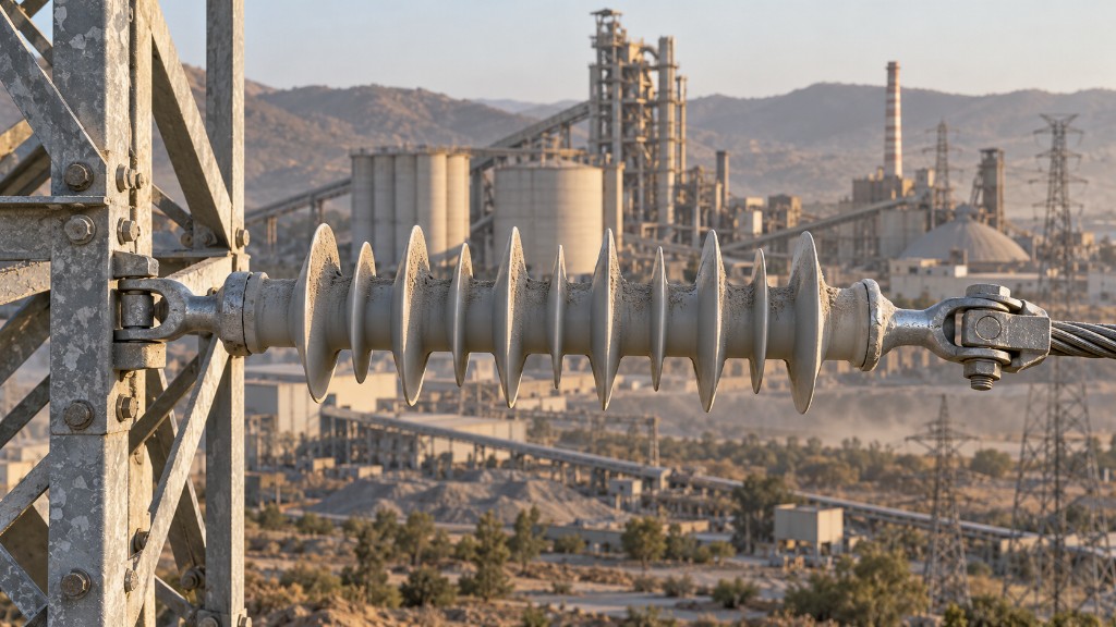 Silicone insulator amid industrial cement dust