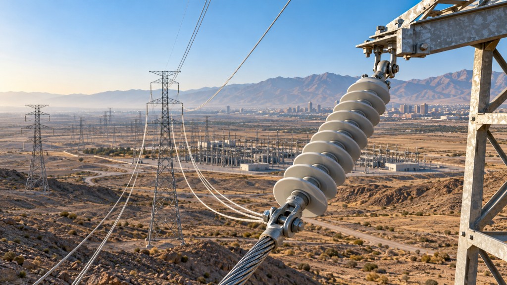 Silicone insulator over desert transmission grid