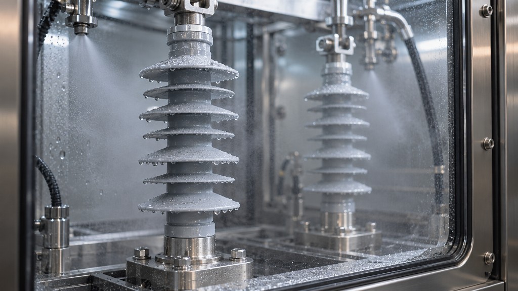 Silicone insulators in environmental wet testing