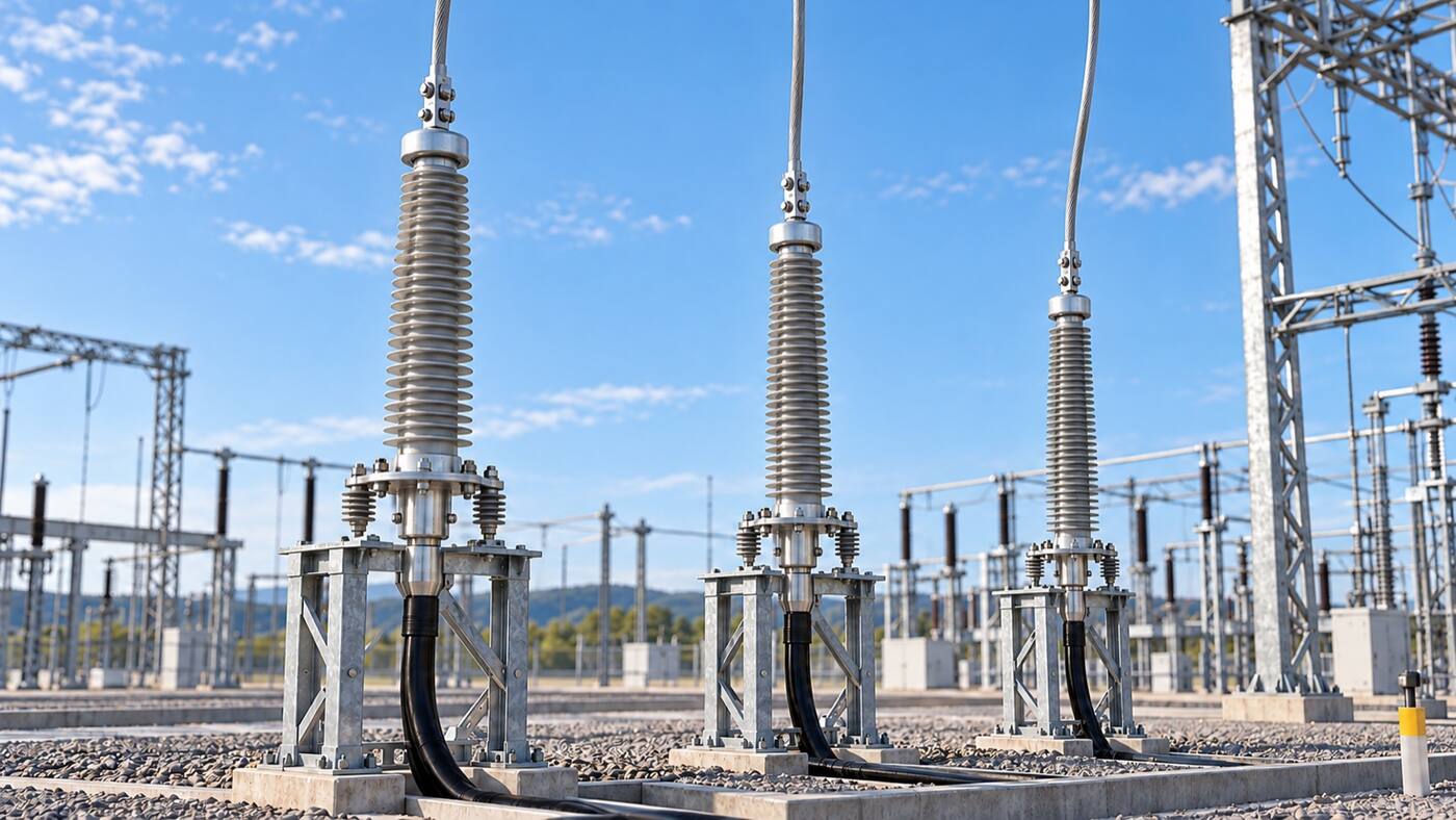 Three phase substation with separate conductors